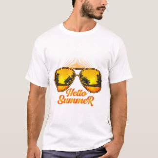 Hello Summer Print T-shirt en coton homme