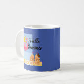 Hello Summer Rose Flamant rose Design - Mug classi (Devant gauche)