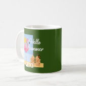 Hello Summer Rose Flamant rose Design - Mug classi (Devant gauche)