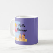 Hello Summer Rose Flamant rose Design - Mug classi (Devant gauche)