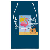 Hello Summer Rose Flamant rose Design - Sac cadeau (Dos)