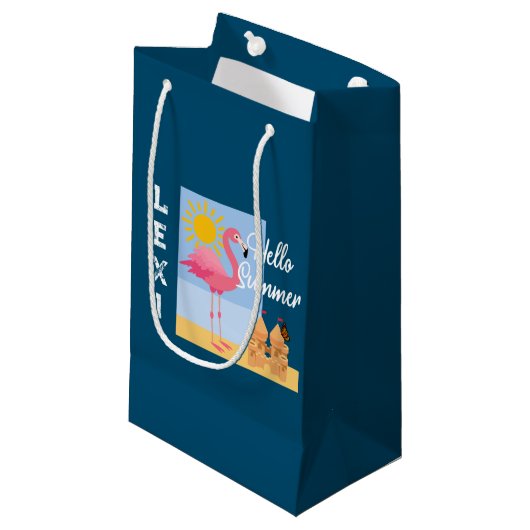 Hello Summer Rose Flamant rose Design - Sac cadeau (Devant Angle)