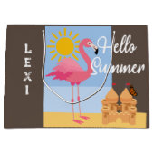 Hello Summer Rose Flamant rose Design - Sac cadeau (Devant)