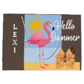 Hello Summer Rose Flamant rose Design - Sac cadeau (Dos)
