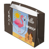 Hello Summer Rose Flamant rose Design - Sac cadeau (Dos Angle)