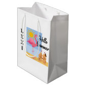 Hello Summer Rose Flamant rose Design - Sac cadeau (Dos Angle)