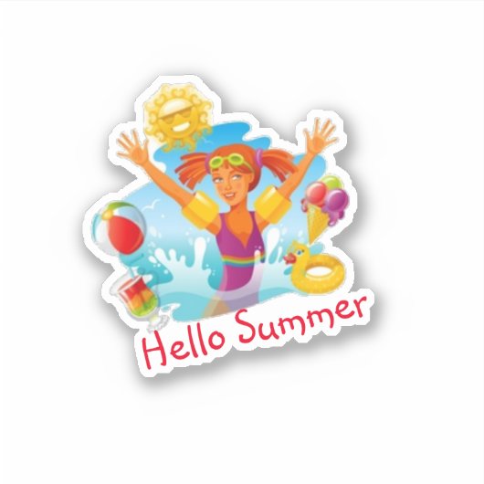 Hello summer sticker (Voorkant)
