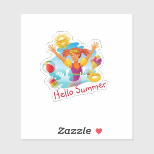Hello summer sticker (Vel)