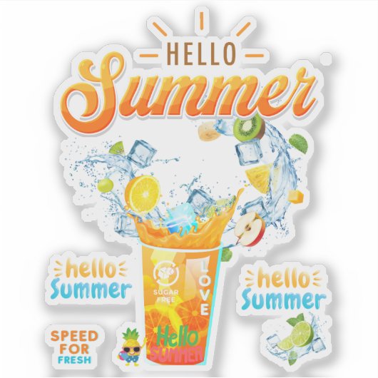 Hello Summer Sticker (Voorkant)
