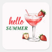 Hello Summer | Strawberry Cocktail Sticker (Devant)