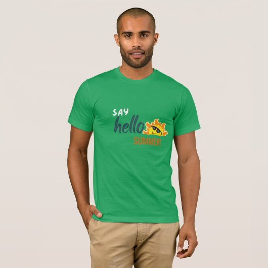 Hello Summer T-Shirt – Modern Graphic Tee for Beac (Devant entier)