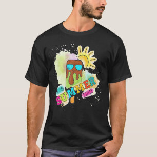 Hello Summer Vacation Ice Cream Sun Beach Men Kids T-shirt