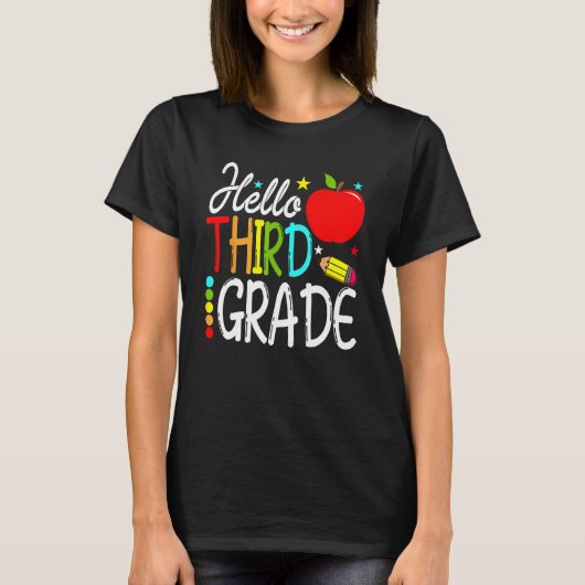 Hello Third Grade Team 3rd Grade Back To School Te T-shirt (Voorkant)