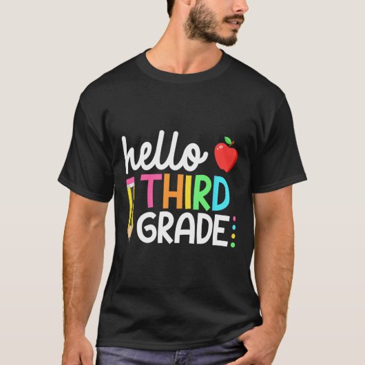Hello Third Grade Team 3rd Grade Byck To School Te T-shirt (Voorkant)