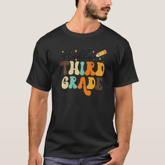 Hello Third Grade Team 3rd Grade Teacher Back To S T-shirt (Voorkant)