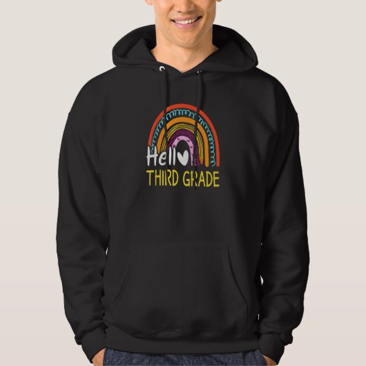 Hello Third Grade Team 3rd Graderainbow Welcome Ba Hoodie (Voorkant)