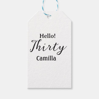 Hello thirty birthday name simple minimal elegant  cadeaulabel
