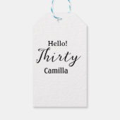 Hello thirty birthday name simple minimal elegant  cadeaulabel (Achterkant)