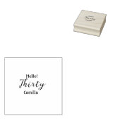 Hello thirty birthday name simple minimal elegant  	rubberstempel (Gestempeld)