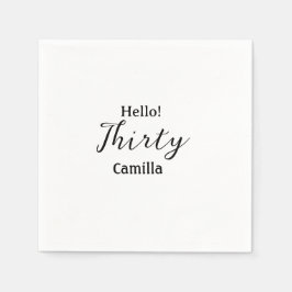 Hello thirty birthday name simple minimal elegant  servet