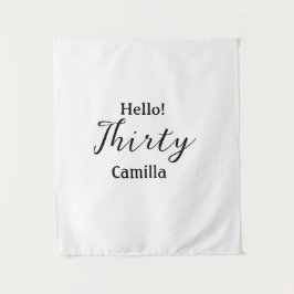 Hello thirty birthday name simple minimal elegant  wandkleed