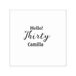 Hello thirty birthday name simple minimal elegant   zelfinktende stempel