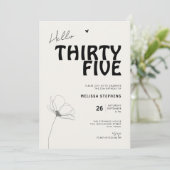 Hello Thirty Five Bold Typography 35th Birthday Kaart (Staand voorkant)