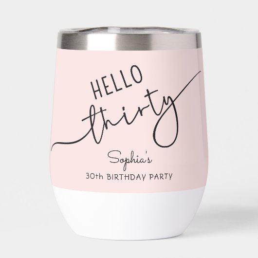 Hello Thirty Modern Script 30th Birthday  (Achterkant)