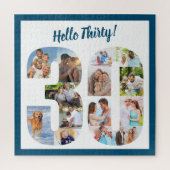 Hello Thirty Photo Collage 30th Birthday Square Legpuzzel (Verticaal)