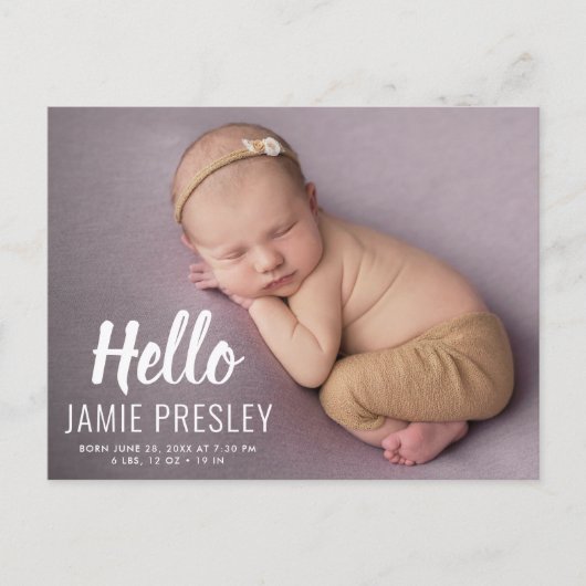 HELLO typographie carte postale (Devant)