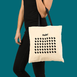 Hello Waving Hand Pattern Friendly Greeting Tote Bag
