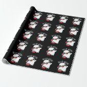 Hello-ween Funny Ghost Pun Dark BG Cadeaupapier (Uitgerold)