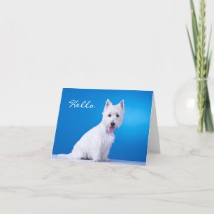 Hello West Highland Terrier Blank Note Card Kaart