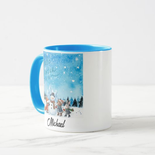 Hello Winter Personalized Mug Mok (Voorkant links)