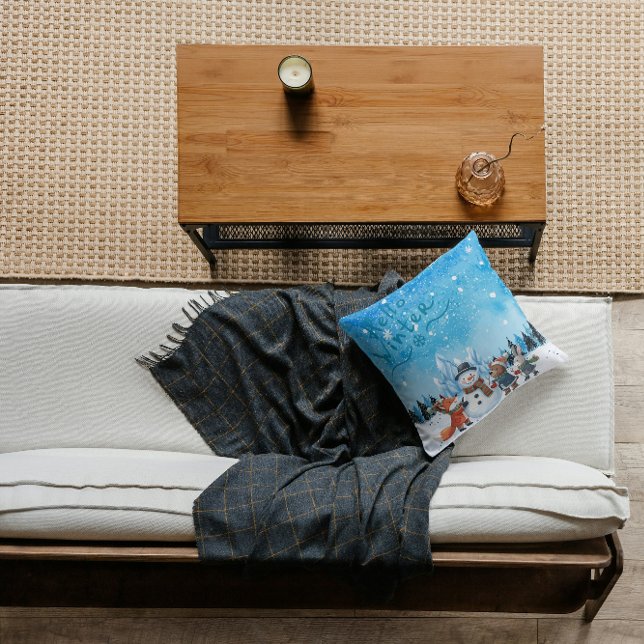 Hello Winter Personalized Throw Pillow Kussen (Creator heeft geüpload)