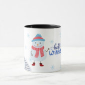 Hello Winter Snowman Mug • Cozy Snowy Landscape Wi (Centre)