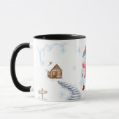 Hello Winter Snowman Mug • Cozy Snowy Landscape Wi (Gauche)