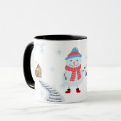 Hello Winter Snowman Mug • Cozy Snowy Landscape Wi (Devant gauche)