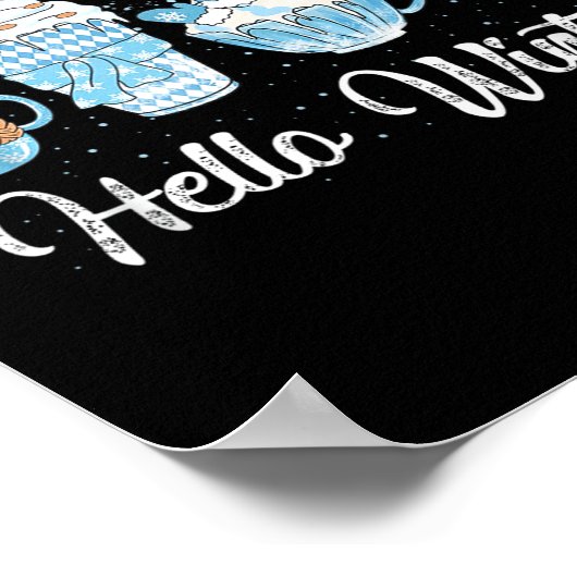 Hello Winter Sweet Cozy Coffee Lovers Snowman Chri Poster (Hoek)
