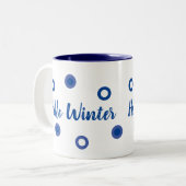 Hello Winter Tweekleurige Koffiemok (Voorkant links)