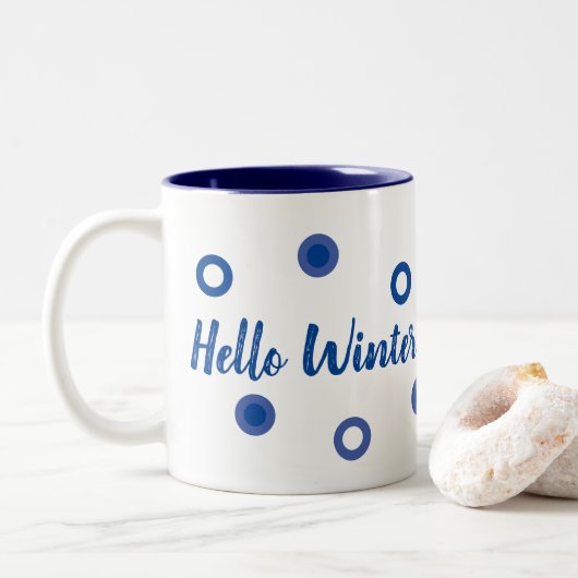 Hello Winter Tweekleurige Koffiemok (Met donut)