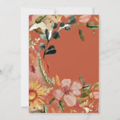 Hello World Autumn Floral Photo Faire-part de nais (Dos)