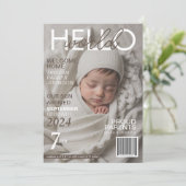Hello World Baby Magazine Faire-part de naissance (Debout devant)