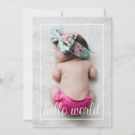 Hello World Faire-part de naissance (Devant)