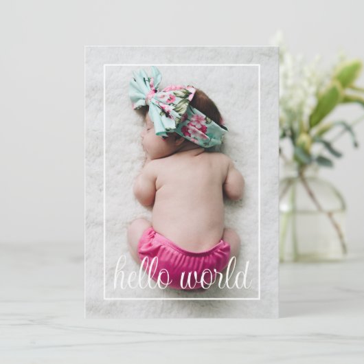 Hello World Faire-part de naissance (Debout devant)