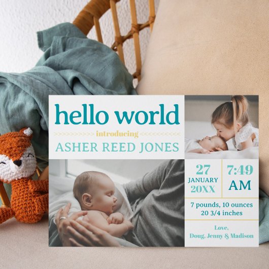 Hello World Faire-part de naissance