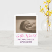 Hello World - faire-part de naissance avec photo (Fleur jaune)
