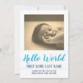 Hello World - faire-part de naissance avec photo (Devant)