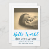 Hello World - faire-part de naissance avec photo (Devant / Derrière)