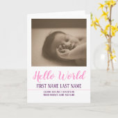 Hello World - faire-part de naissance avec photo (Fleur jaune)